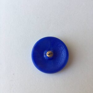 Large Glass Statement Button, dragonfly, 31 mm, iridescent blue green, metallic, shank - Image 4