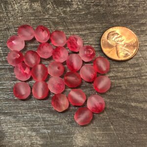 Alternative view of 8mm Matte Strawberry and Crystal Faceted Fire Polish 25 Beads
