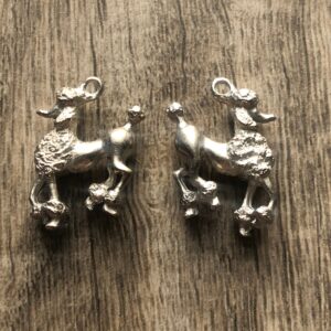 Alternative view of Vintage Poodle Silver Tone Charm 2 Charms