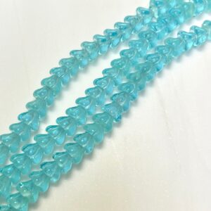 Alternative view of Glow in the Dark - Bell Flowers 8 x 6mm - Aquamarine - Czech Glass - 14 Beads