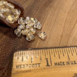 Alternative view of Crystal Gold Wash Czech Glass Heart Bead 6mm 25 Beads