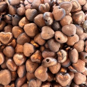 Alternative view of Crystal Etched Capri Gold Full Heart Czech Glass Bead 6mm 25 Beads