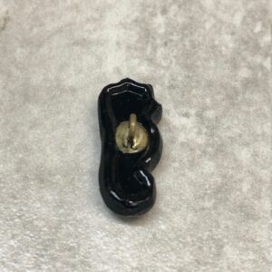 Alternative view of Glass Statement Button, Purple Iris/Gold Seahorse, glass shank, 21mm