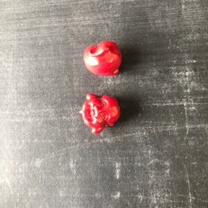 Alternative view of Laughing Buddha Head Resin Bead Dark Red 12mm 6 Beads