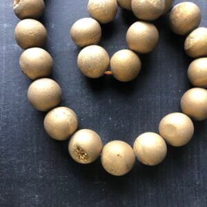 10mm Druzy Agate Gold Bead 1 Strand