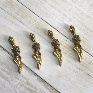 Gold Tone Ballet Slipper Charm 28mm 4 pcs.