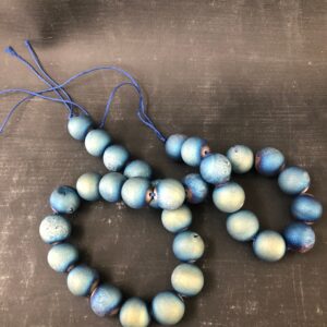 Alternative view of 12mm Druzy Agate Matte Blue AB Bead 1 Strand