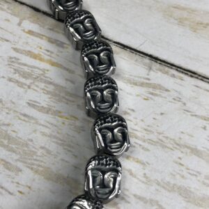 Hematite Buddha Head Bead 12mm 6 Beads