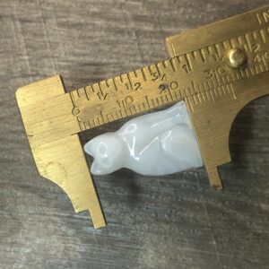Czech Glass Statement Button, White Cat, glass shank, 23mm - Image 4