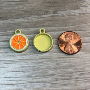 Alternative view of Orange Slice Charms Enamel 19mm 4 charms