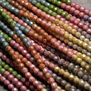 Travertine 4mm Fire Polish Mix, 9 Colors, 45 Beads - Image 8