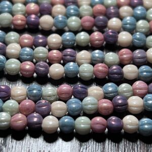 Alternative view of 5 Color Luster 4mm Melon Bead, 45 Beads