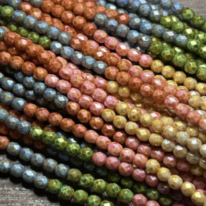 Travertine 4mm Fire Polish Mix, 9 Colors, 45 Beads - Image 6