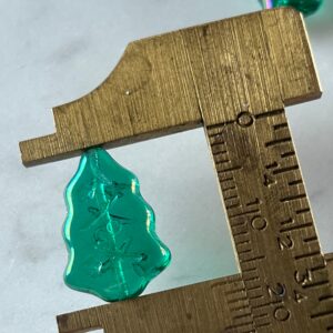 Czech Glass Christmas Tree Beads, Light Green Frosted, 17mm, 8 beads - Image 4