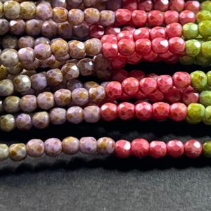 Travertine 3mm Fire Polish Mix, 9 Colors, 45 Beads - Image 4