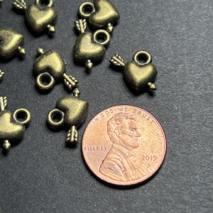 Alternative view of Small Heart and Arrow Brass Charm - 20 Charms - 13mm x 10mm