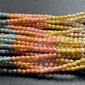 Alternative view of Travertine 3mm Fire Polish Mix, 9 Colors, 45 Beads