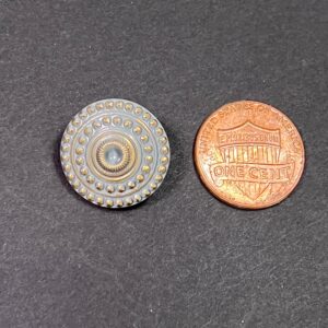 Alternative view of Czech Glass Button Gray and Gold 17mm 2 Buttons