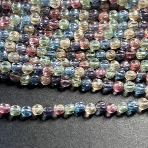 Transparent 5 Color Luster 4mm Melon Bead, 45 Beads