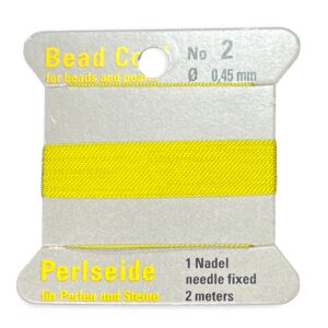Alternative view of Griffin Polyamid Bead Cord - No 2 - 0.45mm - No 4 - 0.60mm - No 6 0.70mm - Yellow - Needle Attached - 2 Meters - 2 Pieces
