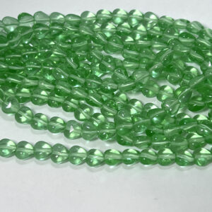 Alternative view of Peridot Green Transparent Heart Czech Glass Bead 6mm 25 Beads