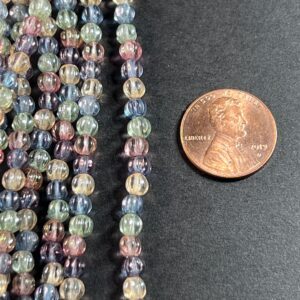 Alternative view of Transparent 5 Color Luster 4mm Melon Bead, 45 Beads