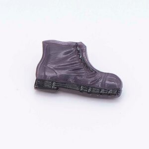 Purple and Black Boot Czech Glass Button 23mm x 14mm
