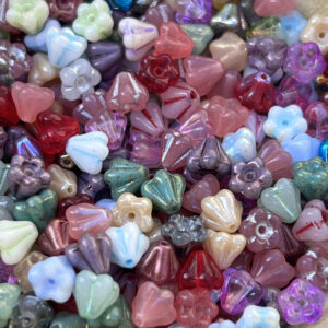 Alternative view of Baby Bell Flower Czech Glass Bead Mix, 5mm x 6mm, 50 beads