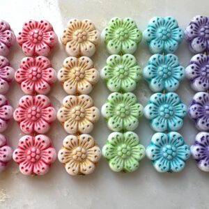 Czech Glass Anemone Flower Bead 14mm