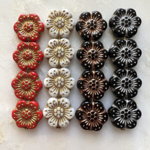 Czech Glass Anemone Flower Bead 14mm