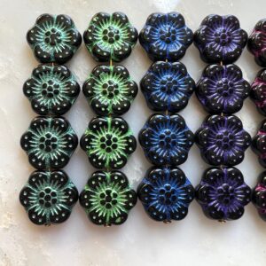 Alternative view of Czech Glass Anemone Flower Bead 14mm