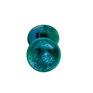 Vintage Green Mushroom Man Czech Glass Button, Glass Shank, 18mm