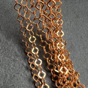 Bright Copper Plated Square Diamond Chain, 10 ft, 4mm - Image 3