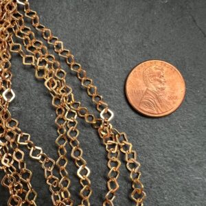 Bright Copper Plated Square Diamond Chain, 10 ft, 4mm - Image 5
