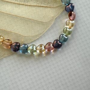 Transparent Rainbow 5 Color Luster Heart Beads 45 Beads 6mm Bead - Image 3