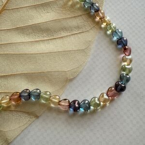 Alternative view of Transparent Rainbow 5 Color Luster Heart Beads 45 Beads 6mm Bead