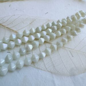 Alternative view of White Rainbow Iris Luster Czech Glass Bicone 6mm 50 Beads