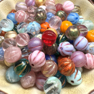 8mm Melon Bead Mix, Czech Glass Bead, 20 Beads