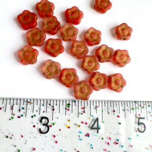 Sunset Gold Wash Matte Czech Glass Flower Bead, 12 Beads, 10mm - Image 5