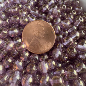 Alternative view of Transparent Violet Bronze Luster 6mm Czech Glass Round Druk, 40 Beads