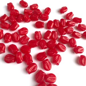 Red Mini Tulip Czech Glass Beads, 20 Beads, 9mm x 7mm - Image 4