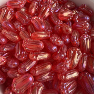 Alternative view of Transparent Siam AB Tulip Bead, Czech Glass Bead, 11mm, 15 Beads