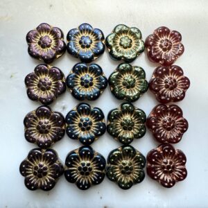 Alternative view of Czech Glass Anemone Flower Bead 14mm