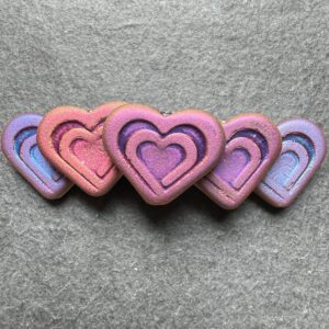 Czech Glass Beads, Heart Bead, Matte Sliperit, 14mm x 16mm, 4 Beads