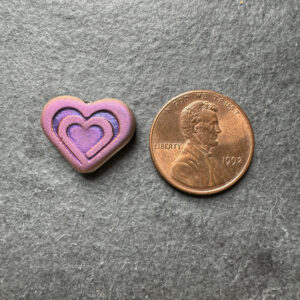 Alternative view of Czech Glass Beads, Heart Bead, Matte Sliperit, 14mm x 16mm, 4 Beads