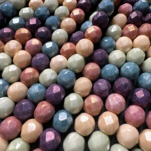 Alternative view of 5 Color Luster 6mm Czech Glass Fire Polish, 45 Beads