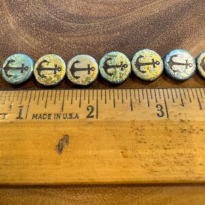 Laser Etched Bead, Tattoo Bead, Anchor, 14mm, 8 Beads - Image 3