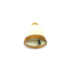 Vintage Czech Glass Button Phosphorus Moonglow/Gold Bell, 22mm