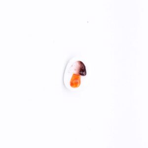 Orange/Brown Mushroom Button, 2 Buttons, 13mm Vintage Czech Glass Button