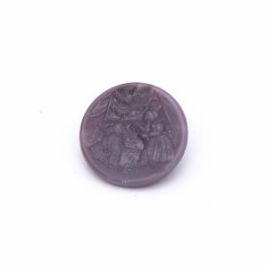 Vintage Czech Glass Statement Button, Hansel & Gretel, Lavender Moonglow, 22mm
